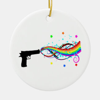 Adorno De Cerámica Shooting Stars y arco iris de la arma de mano