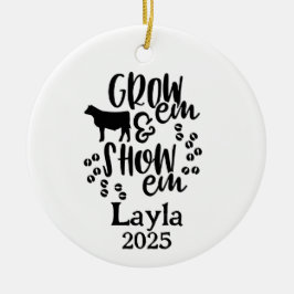 Adorno De Cerámica Show Heifer 4H Ornament