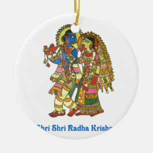 Adorno De Cerámica Shri Shri Radha Krishna