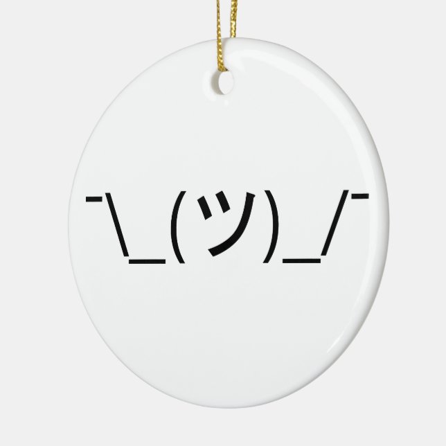 Adorno De Cerámica Shrug Emoticon ¯\_(ツ)_/¯ Japanese Kaomoji (Izquierda)