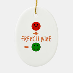 Adorno De Cerámica si el vino francés conmigo, yo es feliz