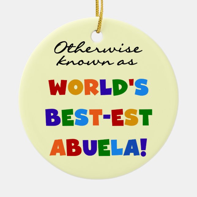Adorno De Cerámica Si no conocido como regalos del Mejor-est Abuela (Frente)