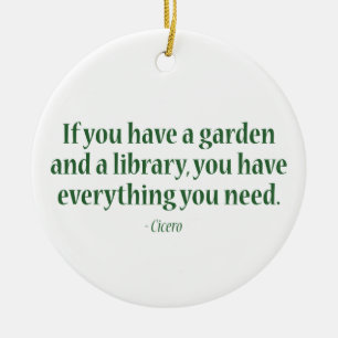 Adorno De Cerámica Si Tienes Un Jardín Y Una Biblioteca