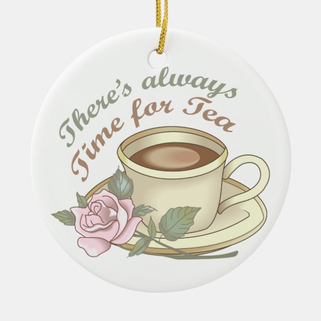 Adorno De Cerámica Siempre Es Hora De Dar Té (Frente)