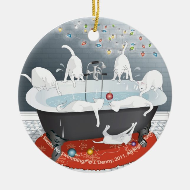 Adorno De Cerámica ¡Siete golpea con fuerza, ninguna natación! (Frente)