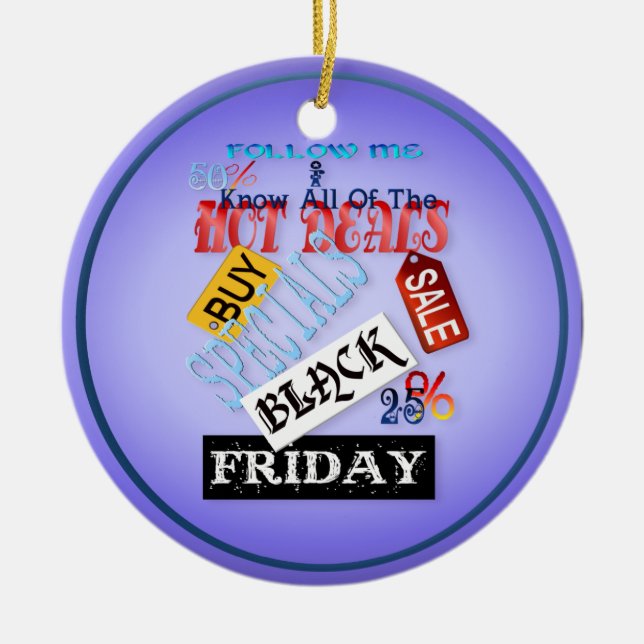 Adorno De Cerámica Siga la camisa Mí-Negra de viernes (Frente)