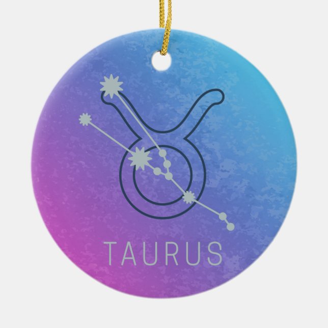 Adorno De Cerámica Signo de estrella auríaca Tauro Zodiac Horóscopo a (Frente)