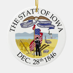 Adorno De Cerámica Signo de Iowa