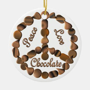 Adorno De Cerámica Signo de la paz del chocolate
