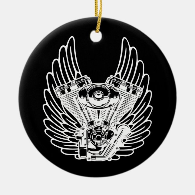 Adorno De Cerámica Signo de motociclismo (Frente)