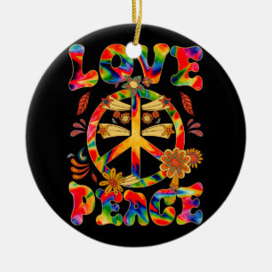 Adorno De Cerámica Signo De Paz Amor Groovy Coste Hippie De Tye De Ti
