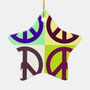 Adorno De Cerámica Signo de paz arte pop
