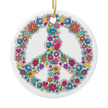 Signo de paz de flor de texto personalizado