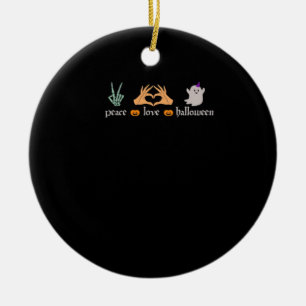 Adorno De Cerámica Signo de paz de Halloween: Esbozo de las manos de 