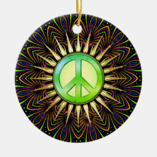 Adorno De Cerámica Signo de paz de ranura de cítricos Mandala psicodé