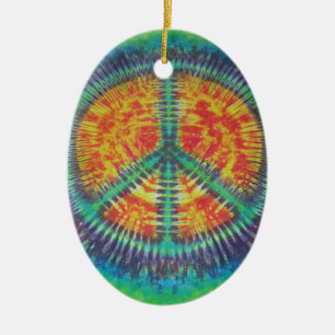 Adorno De Cerámica Signo de paz Tie Dye PhatDyes