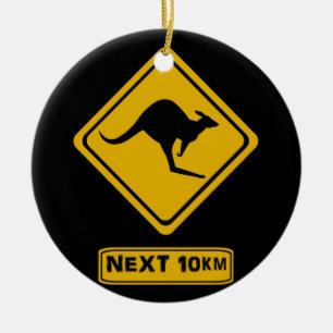 Adorno De Cerámica signo de ruta de kangaro