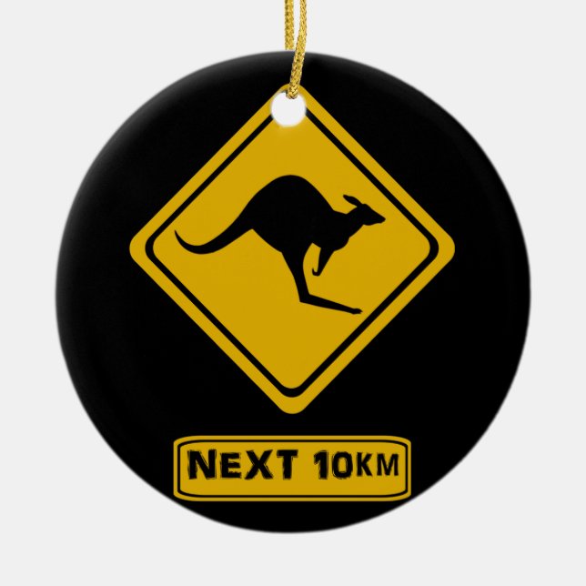 Adorno De Cerámica signo de ruta de kangaro (Frente)