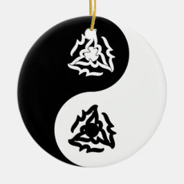 Adorno De Cerámica Signo de yin yáng en blanco y negro