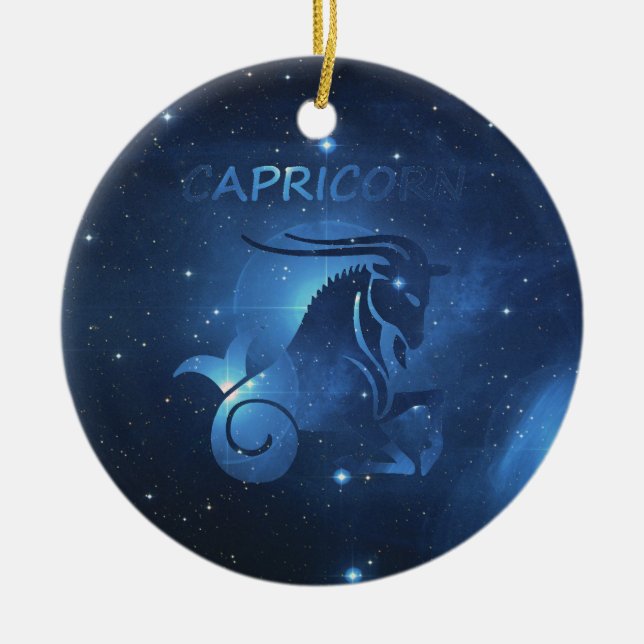 Adorno De Cerámica Signo de zodiaco de Capricornio (Frente)