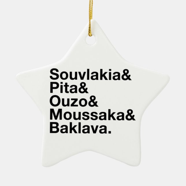 Adorno De Cerámica Signo "&" griego de la comida (Frente)