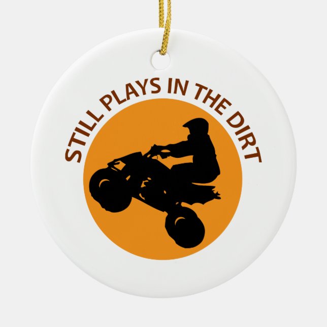 Adorno De Cerámica Sigue jugando en la tierra (Frente)