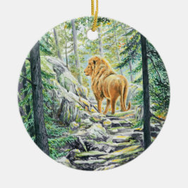 Adorno De Cerámica Siguiendo al León -