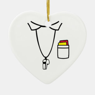 Adorno De Cerámica Silbido rojo de la tarjeta amarilla del árbitro