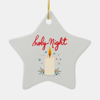 Adorno De Cerámica Silent night, glowing bright.