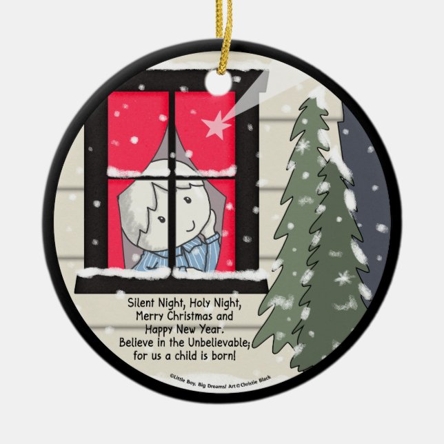 Adorno De Cerámica Silent Night, Holy Night (Frente)