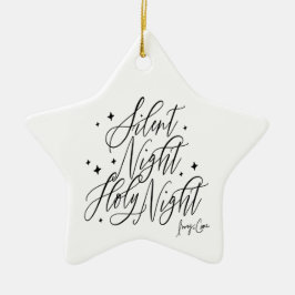 Adorno De Cerámica Silent Night Holy Night Christmas Star Ornament