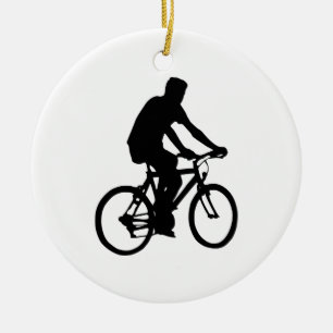 Adorno De Cerámica Silhouette Bicyclist