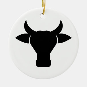 Adorno De Cerámica Silhouette Cow Head