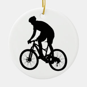 Adorno De Cerámica Silhouette de bicicleta de montaña - Elija color d