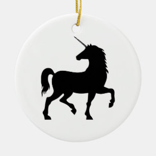 Adorno De Cerámica Silhouette de Unicorn