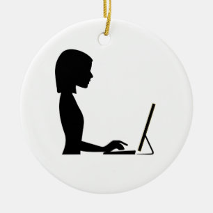 Adorno De Cerámica Silhouette femenina