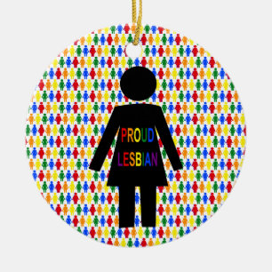 Adorno De Cerámica Silhouette lesbiana LGBTQ y damas de arco iris