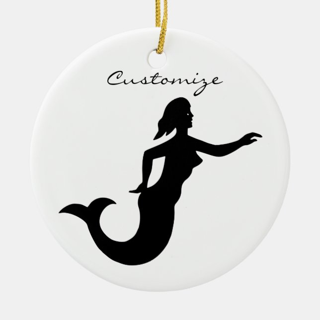 Adorno De Cerámica Silhouette Mermaid Thunder_Cove (Frente)
