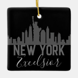 Adorno De Cerámica Silhouette personalizada New York Skyline Excelsio