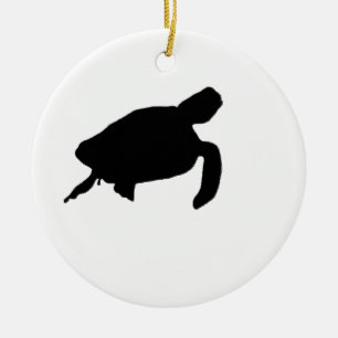 Adorno De Cerámica Silhouette Sea Turtle