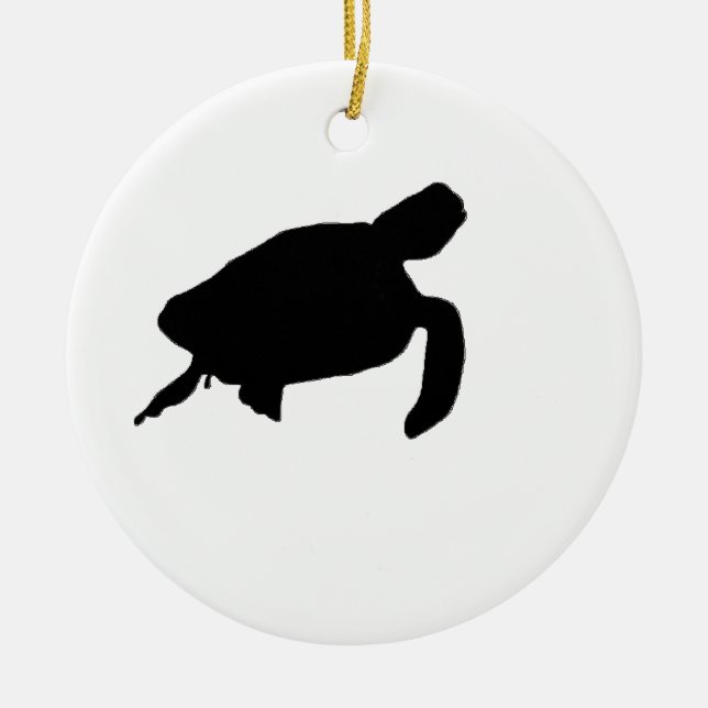Adorno De Cerámica Silhouette Sea Turtle (Frente)