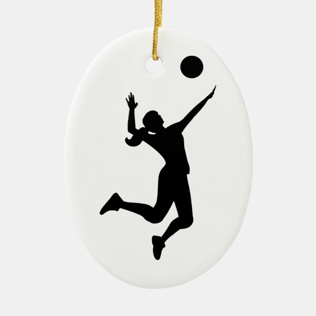 Adorno De Cerámica silhouette women's volleyball (Frente)