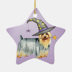 Adorno De Cerámica Silky Terrier Witch