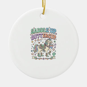 Adorno De Cerámica Silla de unicornio Buttercup Kawaii Tipografía Des