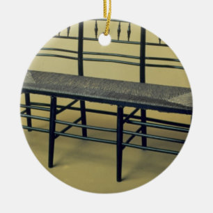 Adorno De Cerámica Sillón de cuero (madera y correa)