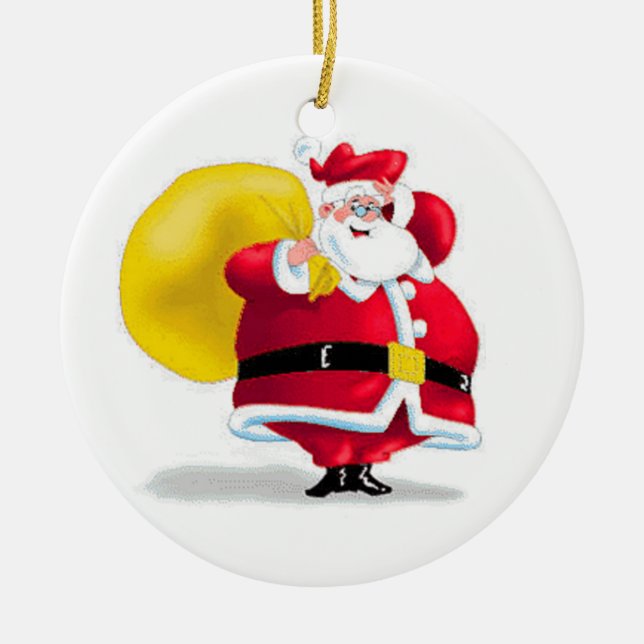 Adorno De Cerámica Silly Santa Ornament (Frente)