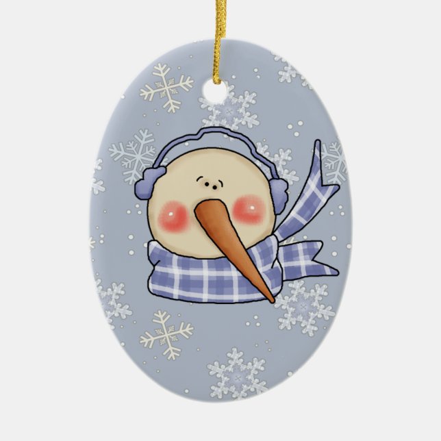 Adorno De Cerámica Silly Snowman (Frente)