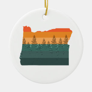 Adorno De Cerámica Silueta de árbol de Oregón