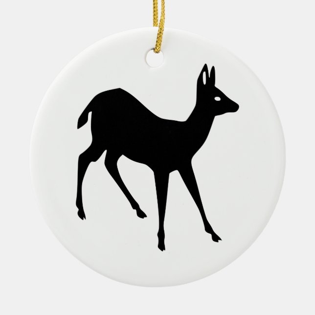 Adorno De Cerámica Silueta de Ciervo (Frente)