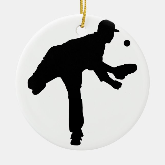 Adorno De Cerámica Silueta de la jarra del béisbol (Frente)